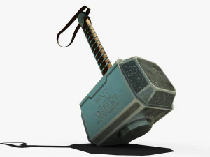thor hammer mjolnir low poly 3D Model