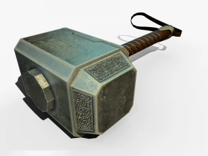 thor hammer mjolnir low poly 3D Model