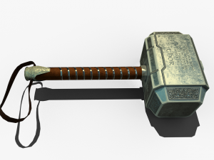 thor hammer mjolnir low poly 3Dモデル