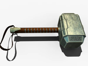 thor hammer mjolnir low poly 3D Model