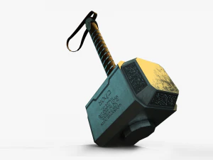 thor hammer mjolnir low poly 3D Model