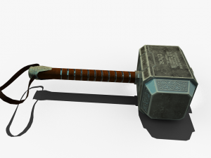 thor hammer mjolnir low poly 3Dモデル