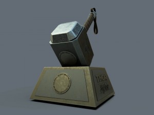 thor hammer mjolnir with base Modèle 3D