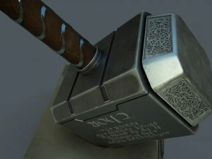 marteau de thor mjolnir avec base Modèle 3D