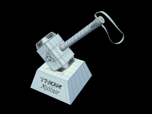 thor hammer mjolnir with base Modèle 3D