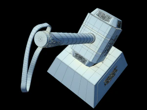marteau de thor mjolnir avec base Modèle 3D