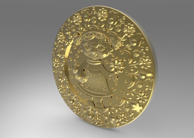 tooth fairy coin 3D Model .c4d .max .obj .3ds .fbx .stl .blend 
