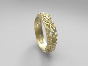 decorative ring with gemstones 3D Model