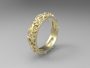 decorative ring with gemstones 3D 모델