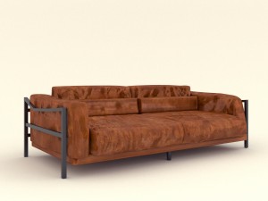 leather sofa in the living room 3D मॉडल