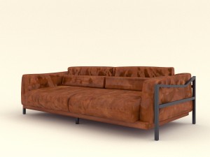 leather sofa in the living room 3D मॉडल