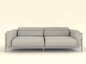 leather sofa in the living room 3D मॉडल