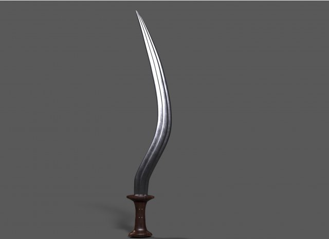 Shotel Sword Model 3D .c4d .max .obj .3ds .fbx .stl .blend 