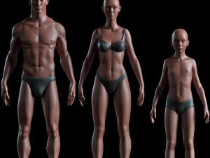realistic human basemesh - free sample preview Modelo 3D