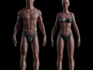 basemesh umana realistica - maschio femmina - anteprima campione gratuita Modello 3D