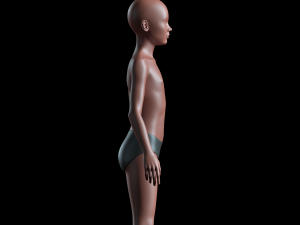 3d realistic basemesh - child body -uvmapped - rigged model 3D-Modell