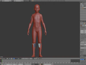 3d realistic basemesh - child body -uvmapped - rigged model 3D Model