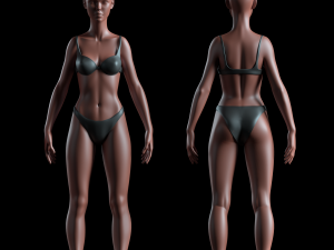 realistic human basemesh - rigged - uvmapped - woman body 3D 模型