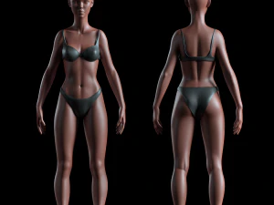 realistic human basemesh - rigged - uvmapped - woman body 3D Model