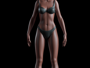realistic human basemesh - rigged - uvmapped - woman body 3D Model