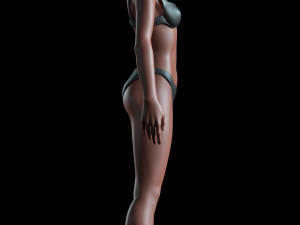 realistic human basemesh - rigged - uvmapped - woman body 3D Model