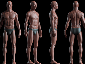 realistic human basemesh - rigged - uvmapped - man body 3Dモデル