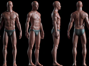 realistic human basemesh - rigged - uvmapped - man body 3D Model