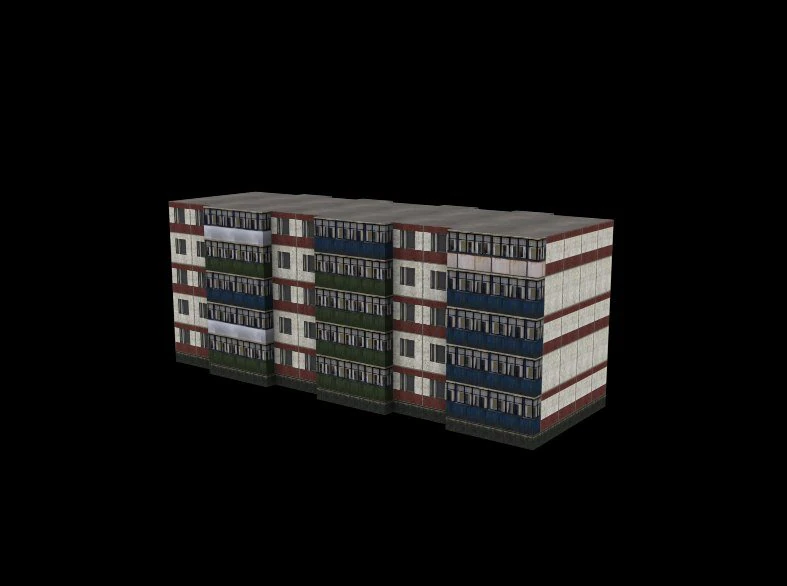 5 floor building 3D Model .c4d .max .obj .3ds .fbx .stl .blend 