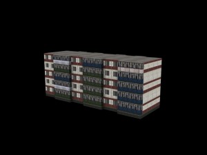 5 floor building 3D 모델