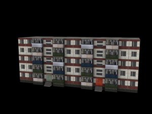 5 floor building Model 3D