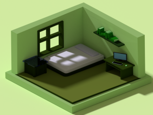 low polygonal room 1 3D Model