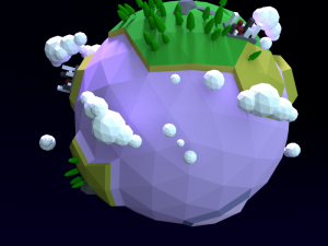 model cartoon low poly earth planet 3D 模型