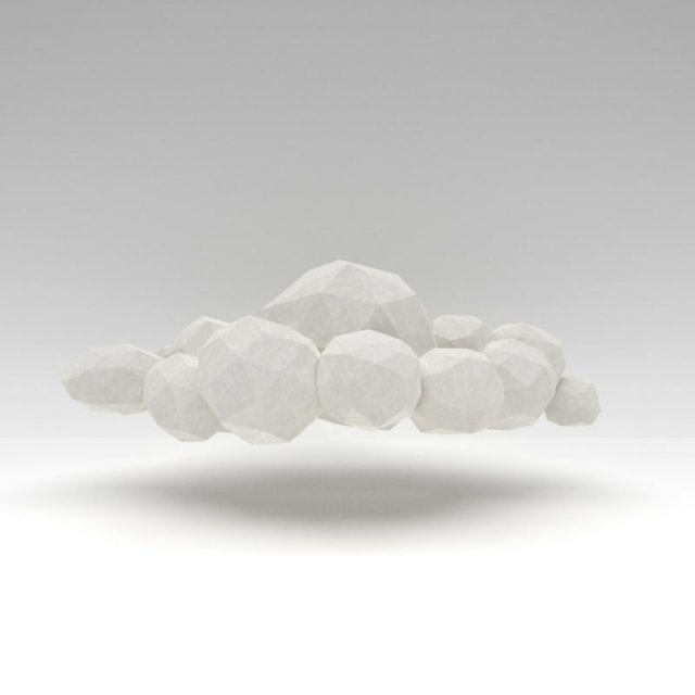 low poly white cloud Modello 3D .c4d .max .obj .3ds .fbx .stl .blend