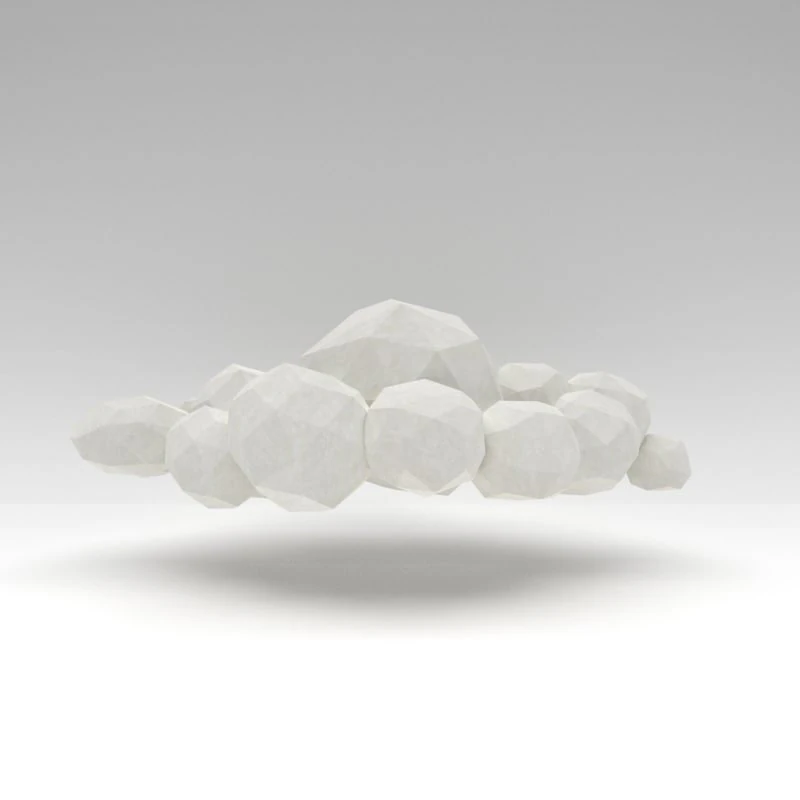 low poly white cloud 3D Model .c4d .max .obj .3ds .fbx .stl .blend