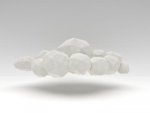 low poly white cloud 3D Model