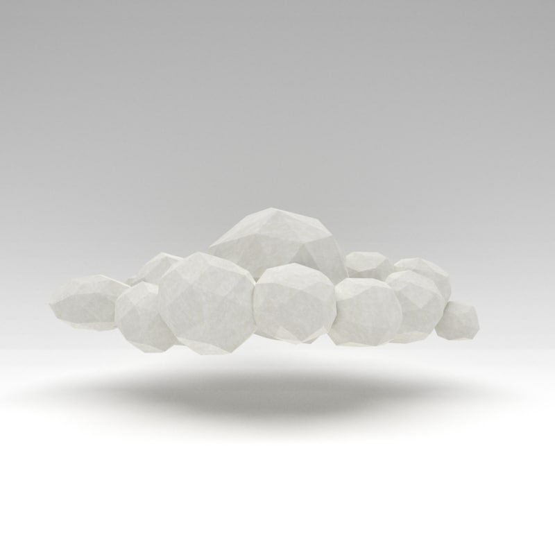 Low Poly White Cloud 3d Model In Other 3dexport