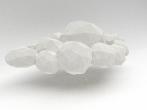 low poly white cloud Modello 3D