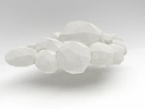 low poly white cloud 3D Model