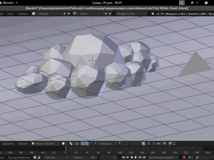 low poly white cloud 3D Model