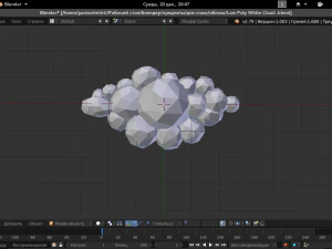 low poly white cloud 3D Model