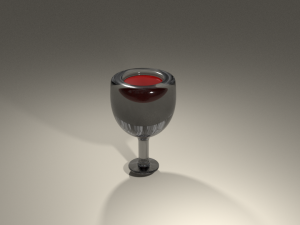 a glass of wine 3D Model