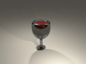 a glass of wine 3D Model