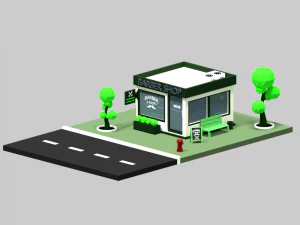 barber hop low poly 3D Model