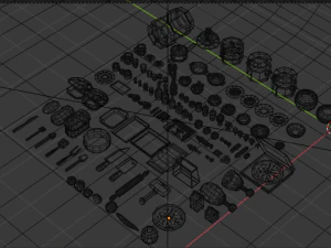 a set of products drinks kitchen utensils 3D Model