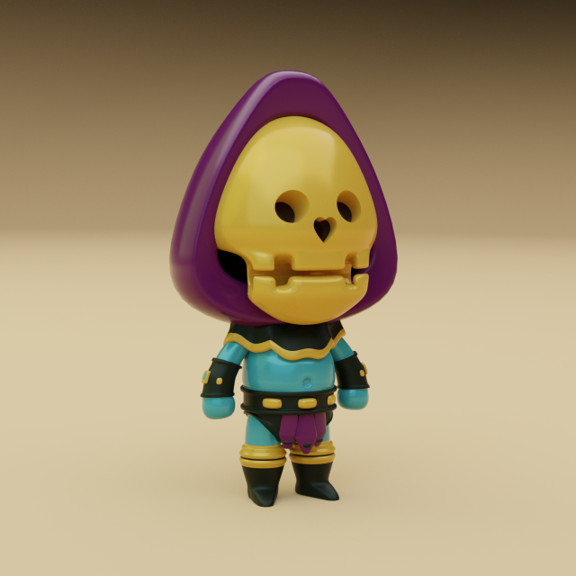 cartoon skeleton warrior character 3D Model .c4d .max .obj .3ds .fbx .stl .blend 