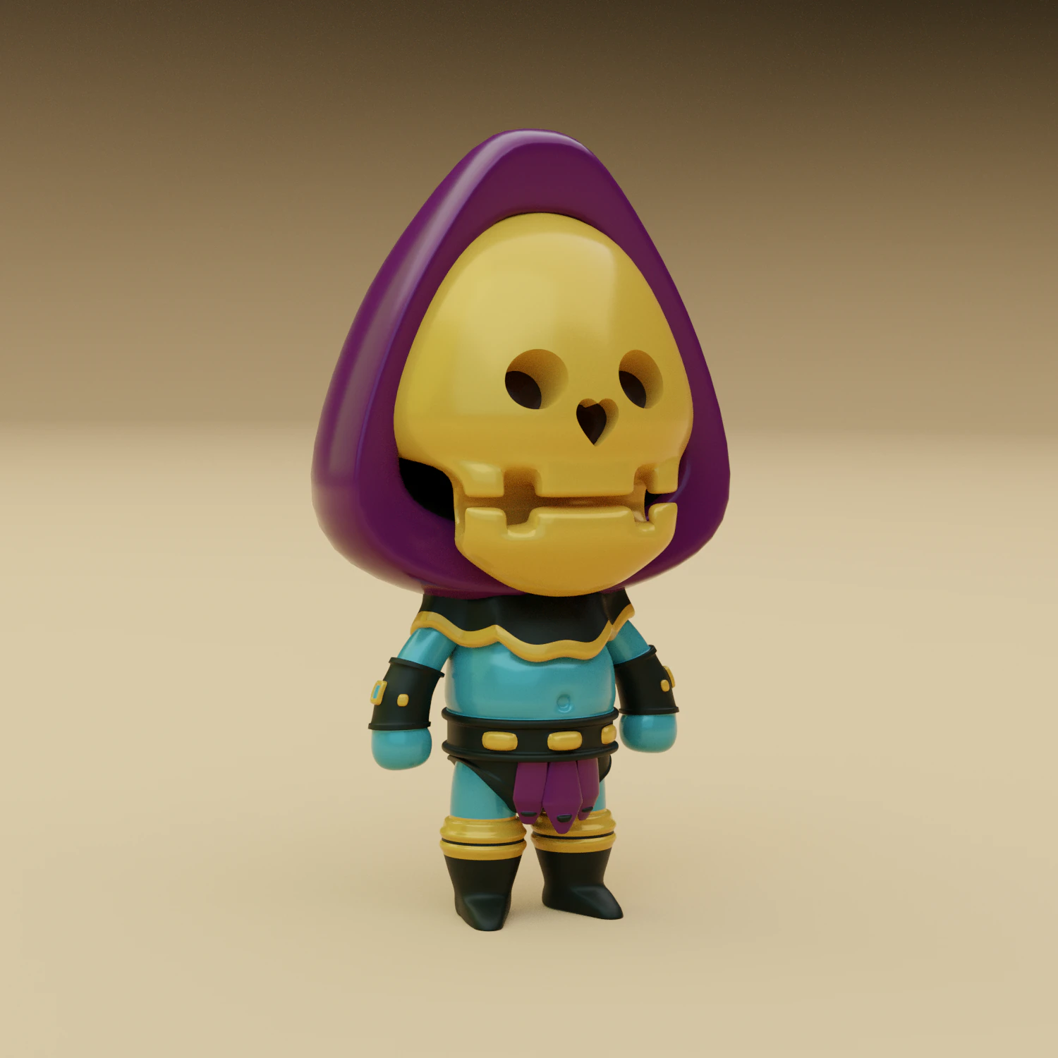 cartoon skeleton warrior character 3D Model .c4d .max .obj .3ds .fbx .stl .blend