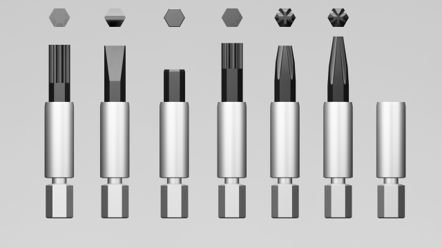 screwdriver tops set Model 3D .c4d .max .obj .3ds .fbx .stl .blend 
