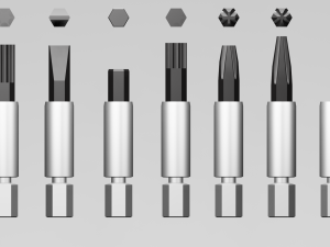 screwdriver tops set 3D Model