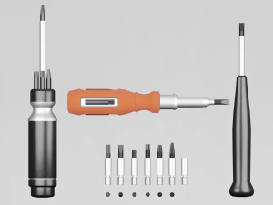 screwdrivers with nozzles set 3D Model