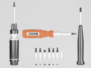 screwdrivers with nozzles set 3D Model